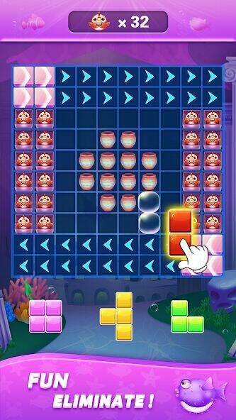 Скачать взломанную Block Ocean 1010 Puzzle Games [Бесплатные покупки] MOD apk на Андроид