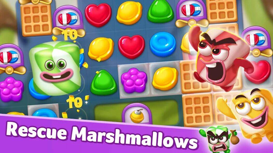 Скачать взломанную Lollipop & Marshmallow Match3 [Бесплатные покупки] MOD apk на Андроид