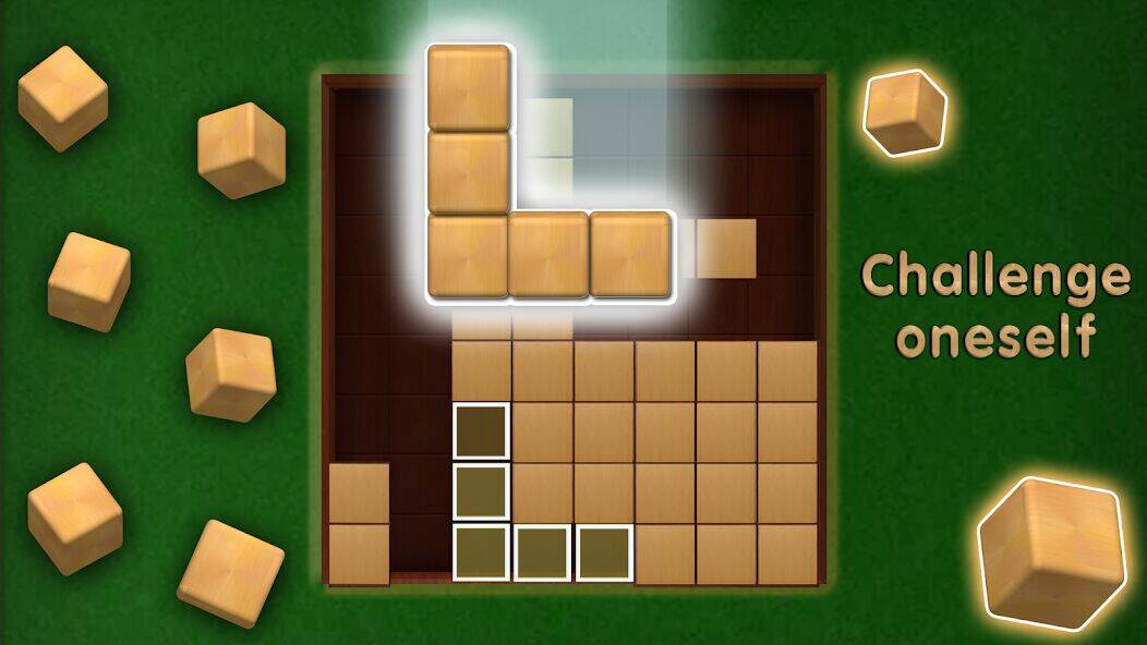 Скачать взломанную Wooden Cube Block Puzzle [Много монет] MOD apk на Андроид