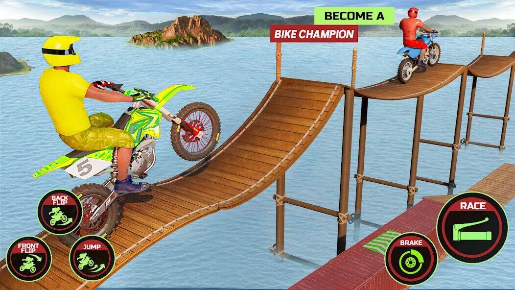 Скачать взломанную Motor Bike Stunt Racing Games [Мод меню] MOD apk на Андроид