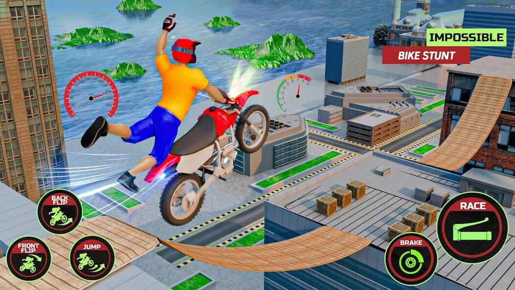 Скачать взломанную Motor Bike Stunt Racing Games [Мод меню] MOD apk на Андроид
