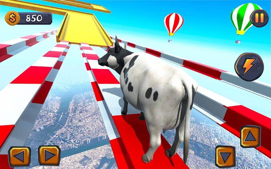 Скачать взломанную Эпическая игра Cow Ramp Rush [Бесплатные покупки] MOD apk на Андроид