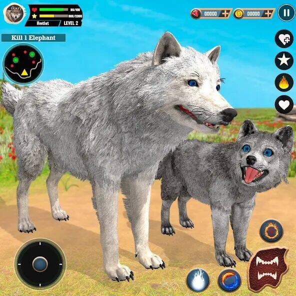 Скачать взломанную Игра волк: симулятор животных [Бесплатные покупки] MOD apk на Андроид
