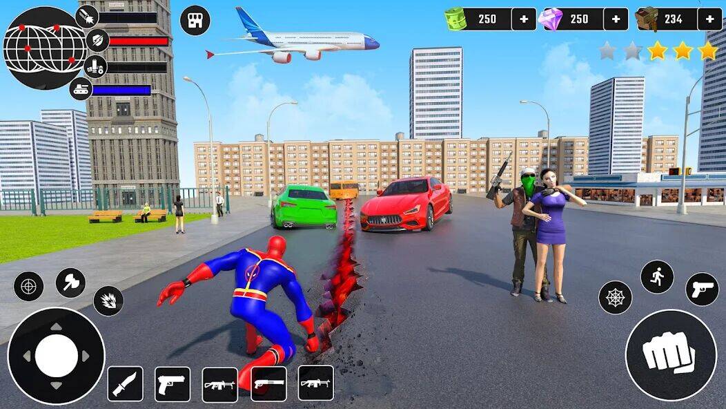 Скачать взломанную Летающий супергерой: игры-паук [Много денег] MOD apk на Андроид