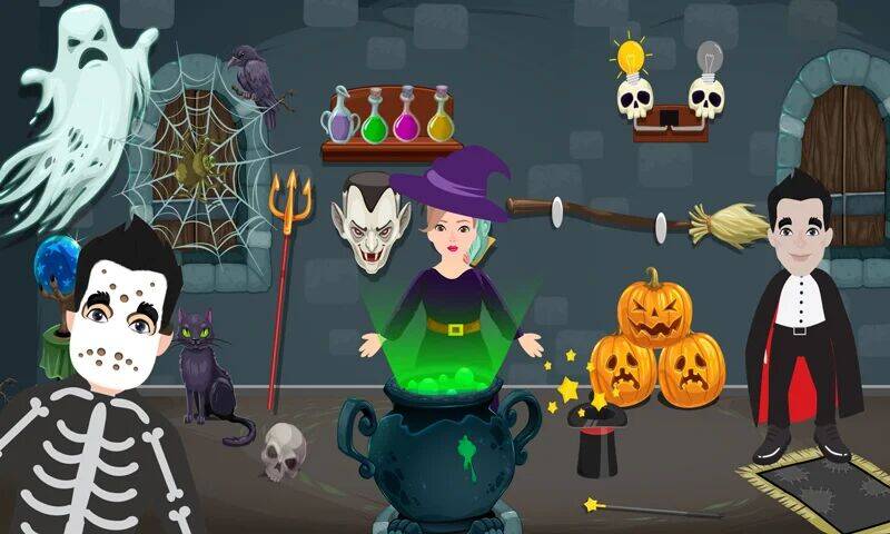 Скачать взломанную Pretend Play Halloween Party [Много монет] MOD apk на Андроид