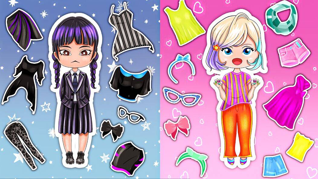 Скачать взломанную Chibi Doll Dress Up Girl Games [Бесплатные покупки] MOD apk на Андроид