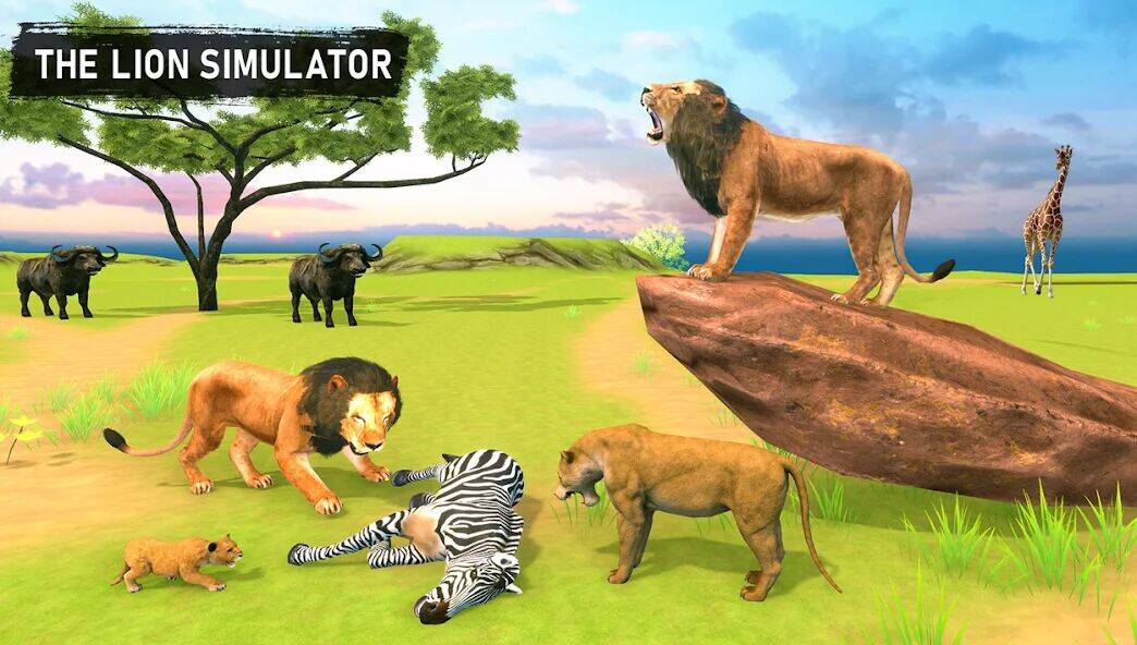 Скачать взломанную Lion Simulator - Lion Games [Много денег] MOD apk на Андроид