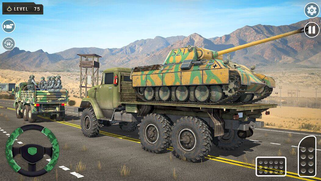 Скачать взломанную Truck Simulator Army Games 3D [Много денег] MOD apk на Андроид