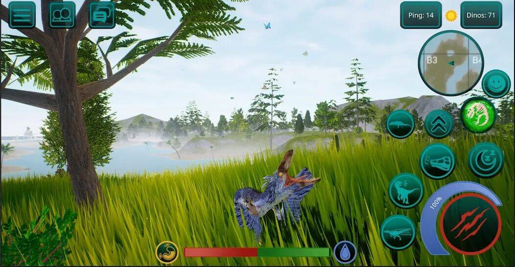 Скачать взломанную Динозавры Онлайн: Симулятор 3D [Мод меню] MOD apk на Андроид