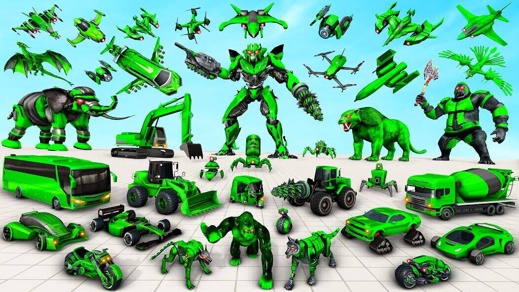 Скачать взломанную Multi Animal Robot Car Games [Мод меню] MOD apk на Андроид