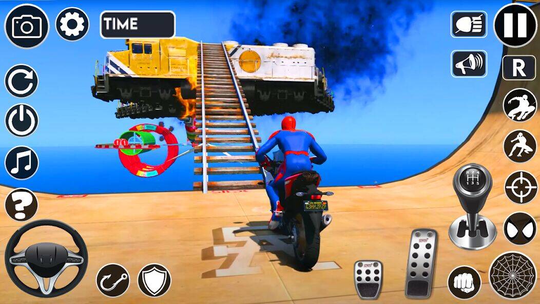 Скачать взломанную Superhero Tricky Bike Stunt [Мод меню] MOD apk на Андроид