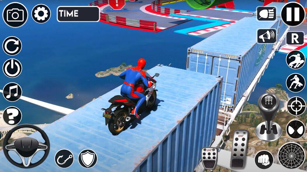 Скачать взломанную Superhero Tricky Bike Stunt [Мод меню] MOD apk на Андроид