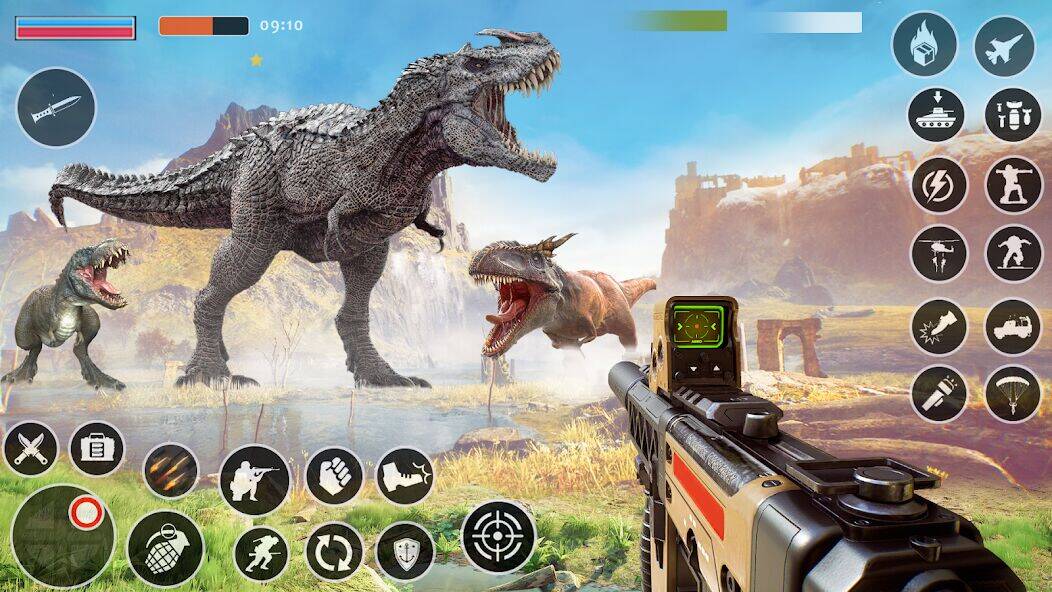 Скачать взломанную Dino Hunter : игры динозавров [Много денег] MOD apk на Андроид