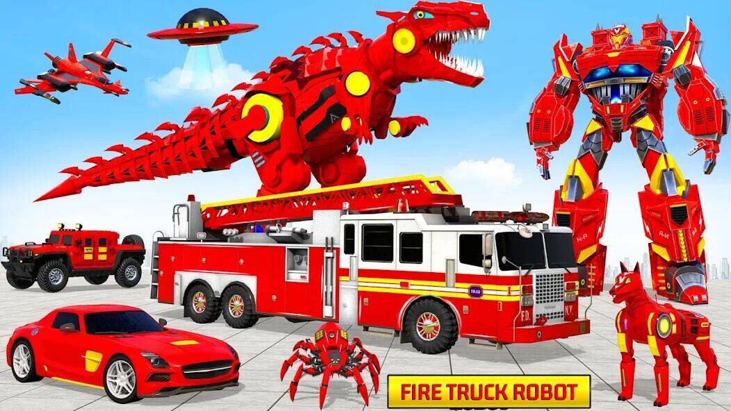 Скачать взломанную пожарная машина робот игра [Много денег] MOD apk на Андроид