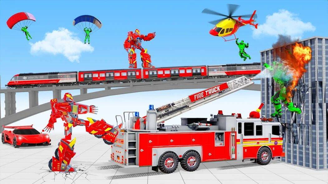 Скачать взломанную пожарная машина робот игра [Много денег] MOD apk на Андроид