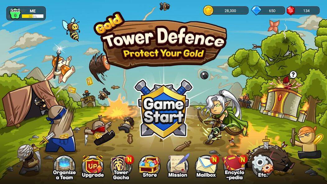Скачать взломанную Gold tower defence M [Много денег] MOD apk на Андроид