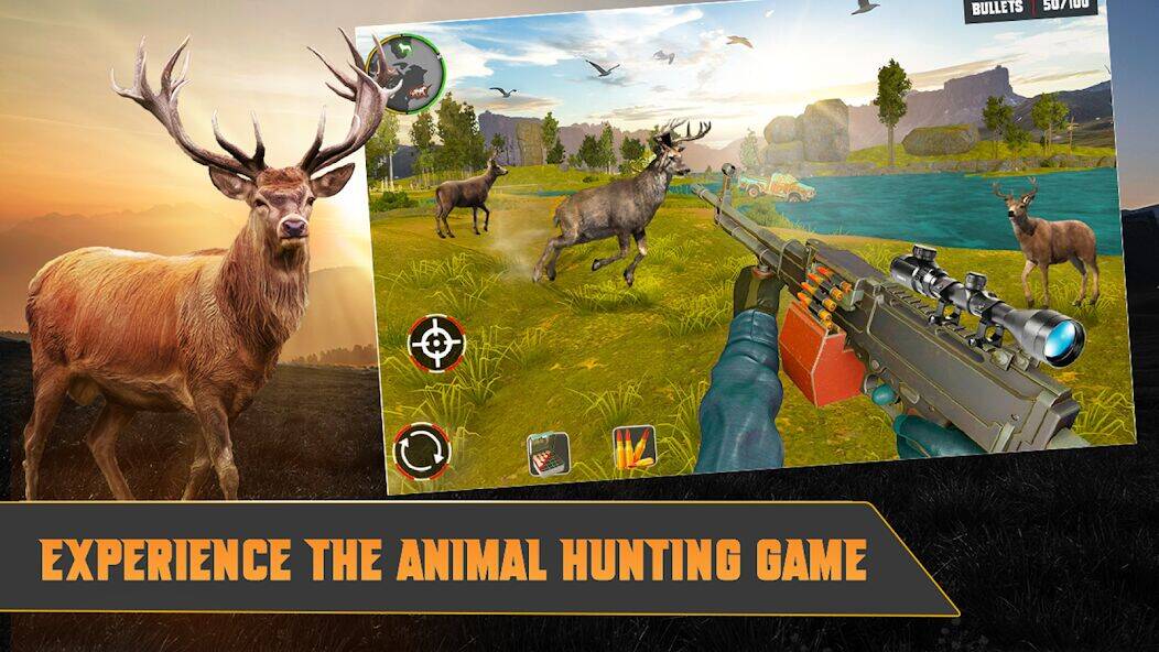 Скачать взломанную Wild Animal Hunting Gun Games [Много денег] MOD apk на Андроид