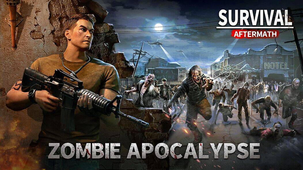 Скачать взломанную Aftermath Survival：Zombie War [Много монет] MOD apk на Андроид