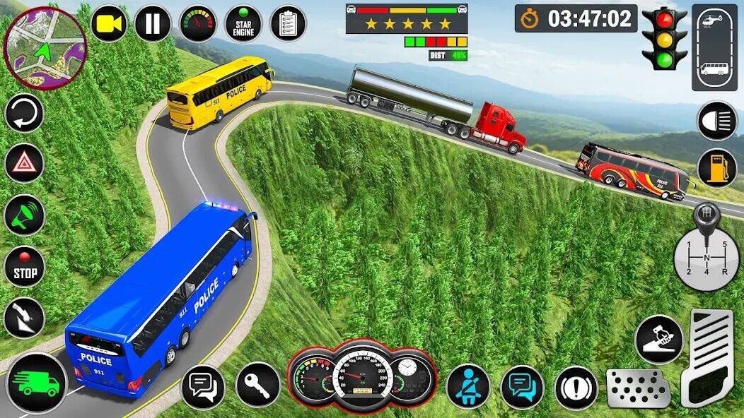 Скачать взломанную Police Bus Simulator: Bus Game [Бесплатные покупки] MOD apk на Андроид
