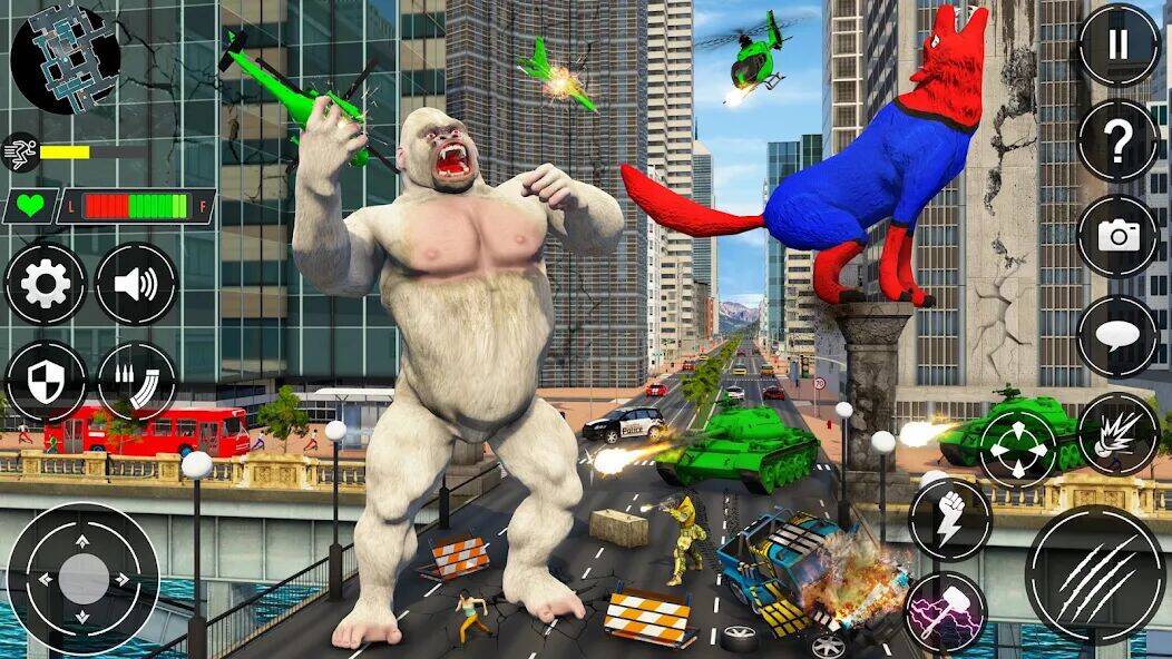 Скачать взломанную Angry Gorilla: City Rampage [Бесплатные покупки] MOD apk на Андроид