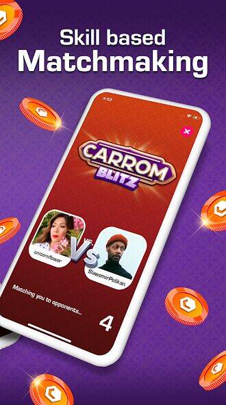 Скачать взломанную Carrom Blitz: Win Rewards [Мод меню] MOD apk на Андроид