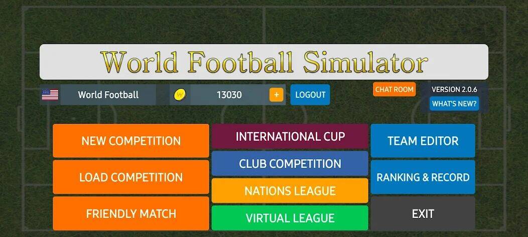 Скачать взломанную World Football Simulator [Бесплатные покупки] MOD apk на Андроид
