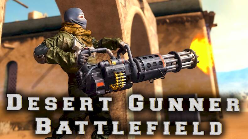 Скачать взломанную Desert Gunner Machine Gun Game [Бесплатные покупки] MOD apk на Андроид