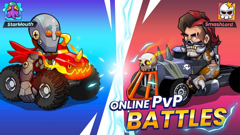 Скачать взломанную Smash Stars: Epic Car Battles! [Бесплатные покупки] MOD apk на Андроид