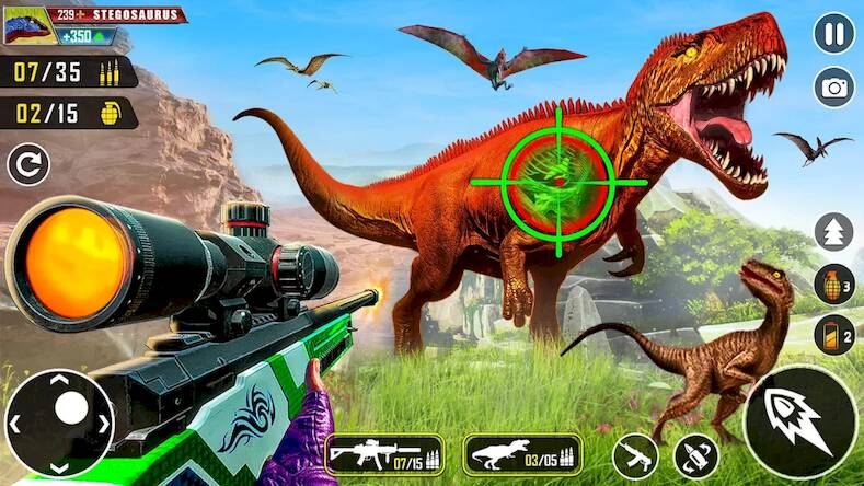 Скачать взломанную Wild Dino Hunter 3D Gun Games [Много монет] MOD apk на Андроид