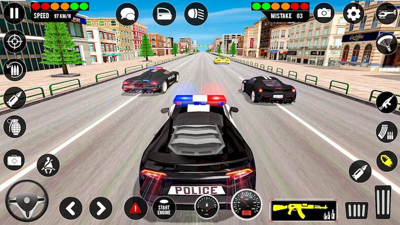 Скачать взломанную Полиция Автомобиль Игры [Много монет] MOD apk на Андроид