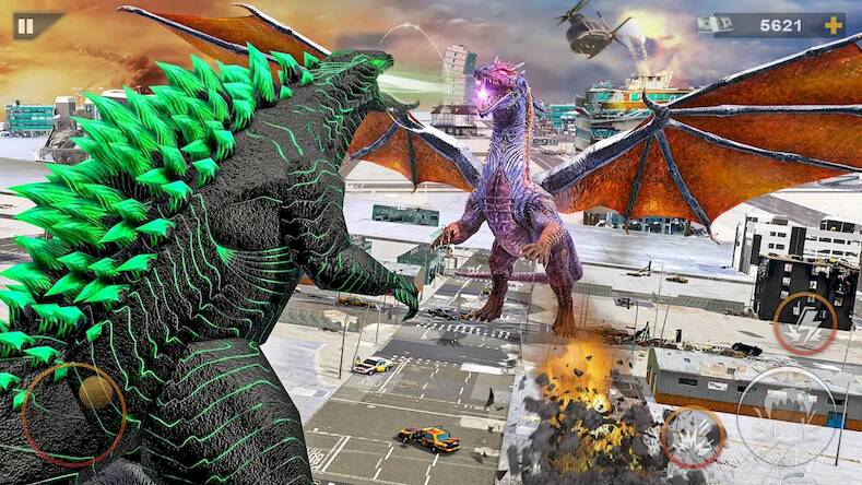 Скачать взломанную Монстр Динозавр vs Годзилла [Мод меню] MOD apk на Андроид
