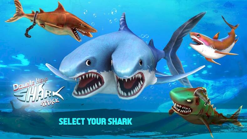Скачать взломанную Double Head Shark Attack PVP [Много монет] MOD apk на Андроид