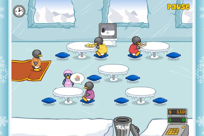 Скачать взломанную Penguin Diner: Restaurant Dash [Бесплатные покупки] MOD apk на Андроид
