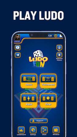 Скачать взломанную Ludo Fun - Play Ludo and Win [Бесплатные покупки] MOD apk на Андроид