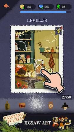 Скачать взломанную Painting puzzle : Jigsaw game [Много денег] MOD apk на Андроид