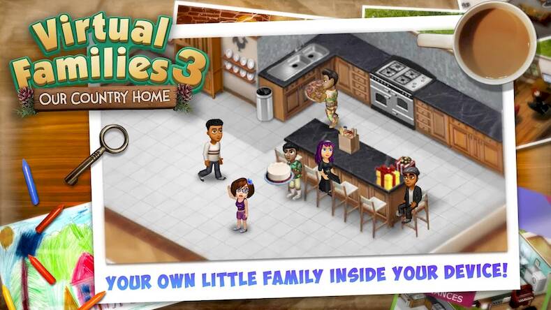 Скачать взломанную Virtual Families 3 [Бесплатные покупки] MOD apk на Андроид