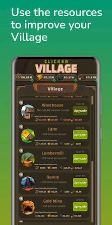 Скачать взломанную Clicker Village - Casual Idle [Бесплатные покупки] MOD apk на Андроид