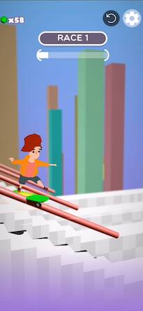Скачать взломанную Skater Racing 3D [Много денег] MOD apk на Андроид