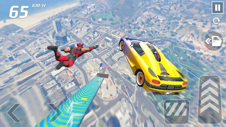 Скачать взломанную GT Car Stunts 3D: Car Games [Много монет] MOD apk на Андроид