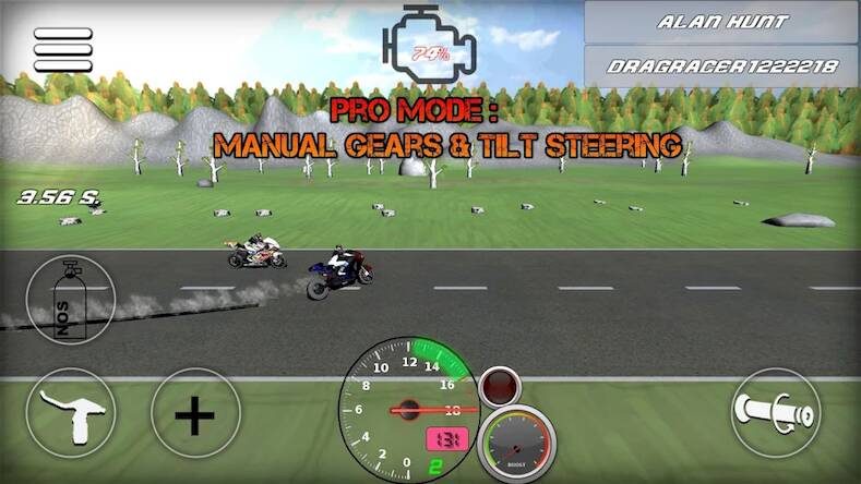Скачать взломанную Drag bikes - Motorbike racing [Бесплатные покупки] MOD apk на Андроид