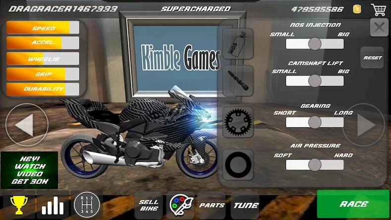 Скачать взломанную Drag bikes - Motorbike racing [Бесплатные покупки] MOD apk на Андроид
