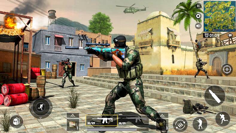 Скачать взломанную Армейский коммандос FPS 3D [Бесплатные покупки] MOD apk на Андроид