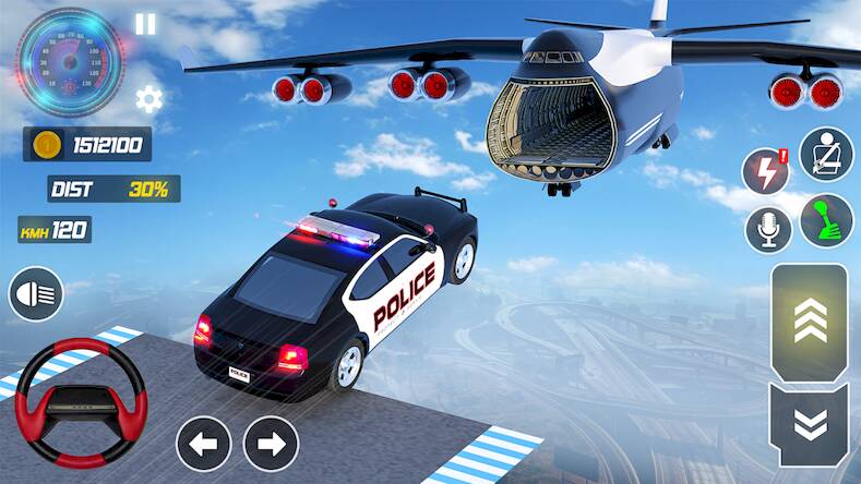 Скачать взломанную Police Car Stunts Racing Games [Мод меню] MOD apk на Андроид