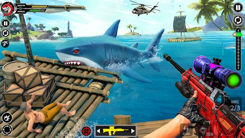 Скачать взломанную Shark Attack FPS Sniper Game [Мод меню] MOD apk на Андроид