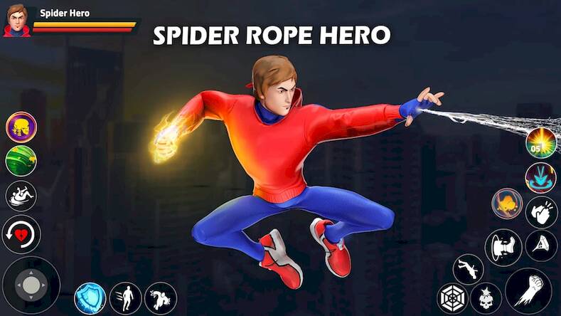 Скачать взломанную Spider Rope Hero: Gang War [Много денег] MOD apk на Андроид