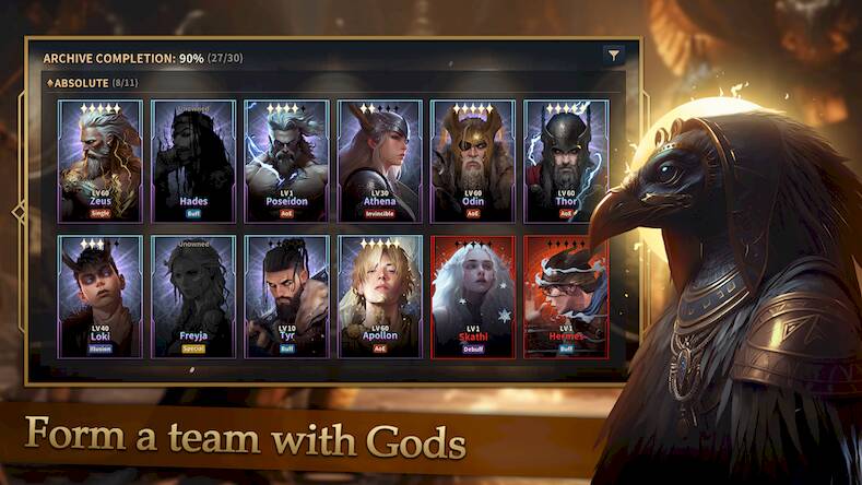 Скачать взломанную Gods Raid : Team Battle RPG [Много денег] MOD apk на Андроид