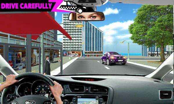 Скачать взломанную Pink Taxi Driving Game 3D [Много денег] MOD apk на Андроид