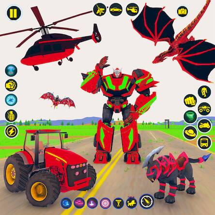 Скачать взломанную Robot Hero Bat Bike Robot Game [Много денег] MOD apk на Андроид