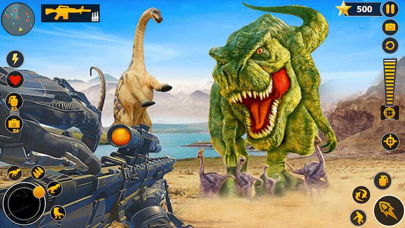 Скачать взломанную Wild Dinosaur Hunter Zoo Games [Много монет] MOD apk на Андроид