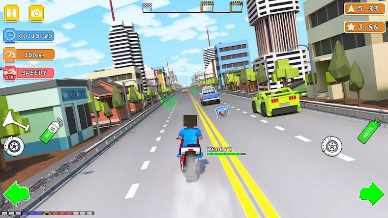 Скачать взломанную Blocky Bike Rider: Moto Racing [Много денег] MOD apk на Андроид